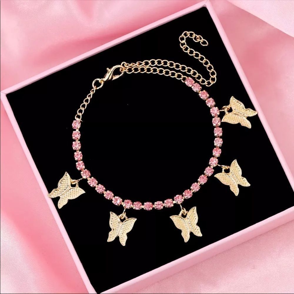 Gold and Pink Butterfly Bracelet!🦋